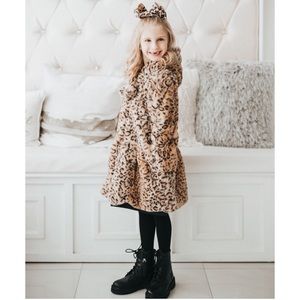 Girls size 6 leopard fur coat. Machine washable